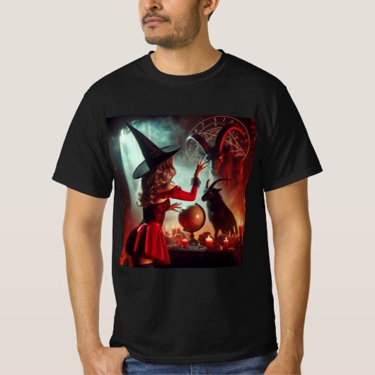 Ritual de la Oscuridad: La Bruja y el Baphomet Tシャツ (正面)