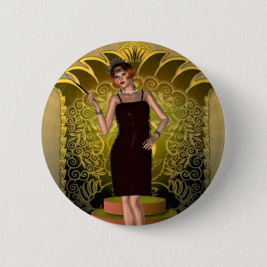 Ritz DecoのフラッパーにIIを置くKRW 缶バッジ (正面)