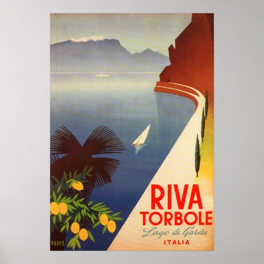 Riva Torbole, Lago de Gardaイタリアのヴィンテージ旅行 ポスター (正面)