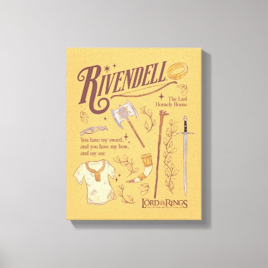 RIVENDELL™ 水彩コラージュ グラフィック キャンバスプリント (正面)