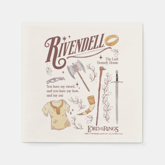 RIVENDELL™ 水彩コラージュ グラフィック スタンダードカクテルナプキン (正面)