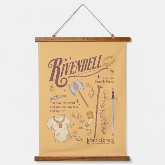 RIVENDELL™ 水彩コラージュ グラフィック 吊り下げ型タペストリー (正面)