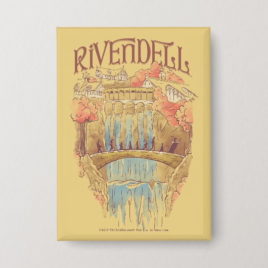 RIVENDELL™ Fellowship Watercolor Illustration 缶バッジ (正面)