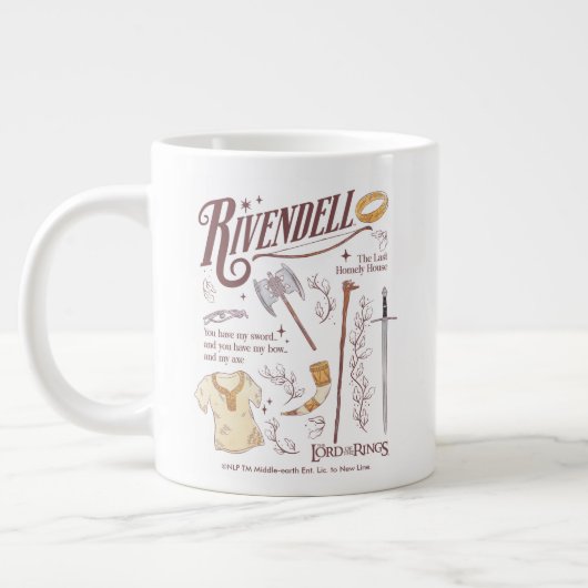 RIVENDELL™ Watercolor Collage Graphic ジャンボコーヒーマグカップ (左)