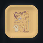 RIVENDELL™ Watercolor Collage Graphic ペーパープレート<br><div class="desc">Journey across Middle-Earth™ with this beautifully illustrated Lord of the Rings™ design featuring Rivendell™. Featuring an artful collection of iconic elements — including an Elven blade, bow, axe, staff, and the One Ring — this collage captures the strength, unity, and quiet wisdom found within the Fellowship. Meaningful phrases like “You...</div>