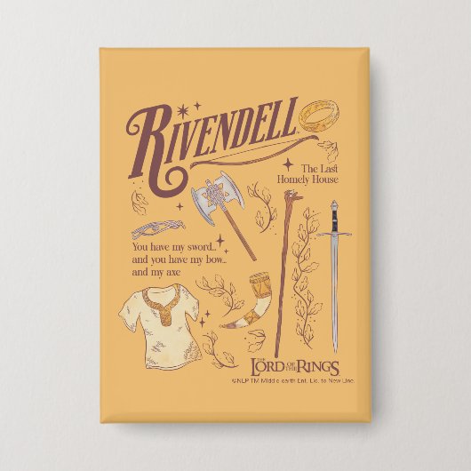 RIVENDELL™ Watercolor Collage Graphic 缶バッジ (正面)