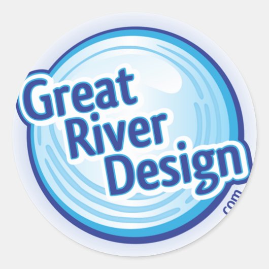 River 素晴らし Design.comステッカー ラウンドシール (正面)