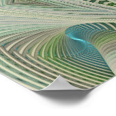 River Abstract Blue 12" x 12" ポスター (角)