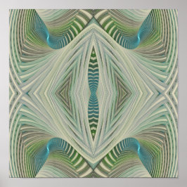 River Abstract Blue 12" x 12" ポスター