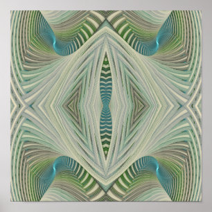 River Abstract Blue 12" x 12" ポスター