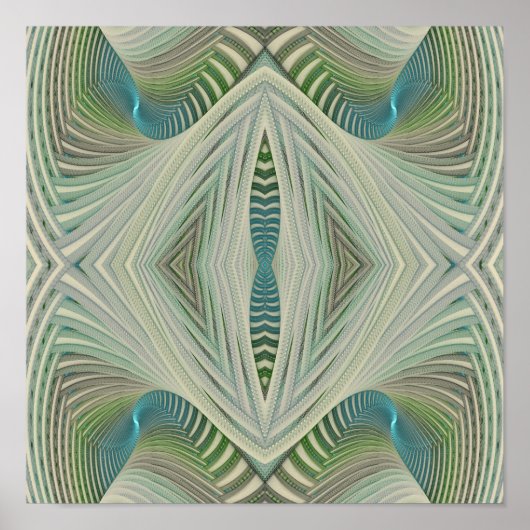 River Abstract Blue 12" x 12" ポスター (正面)