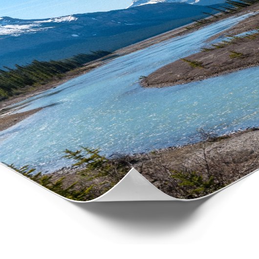 River along Icefields Parkway Highway 93 - Canada ポスター (角)