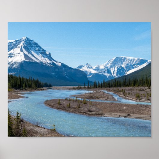 River along Icefields Parkway Highway 93 - Canada ポスター (正面)