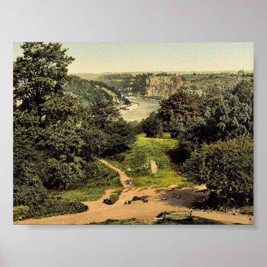 River Avon from Clifton Downs, Bristol, England cl ポスター (正面)