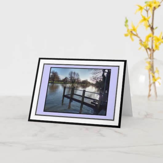 River Avon、Stratford-On-Avon Greetings Card カード (黄色い花)