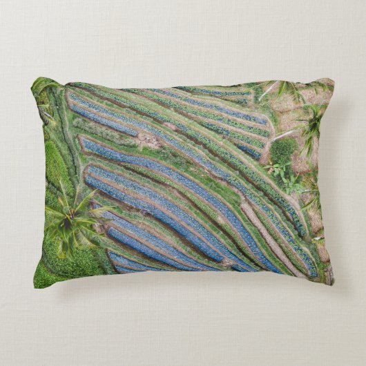 River between coconut trees painting アクセントクッション (正面)