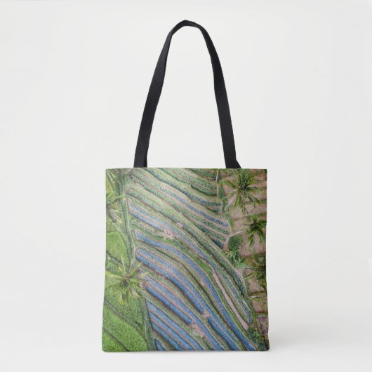 River between coconut trees painting トートバッグ (正面)