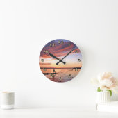 River Boat Fisherman Scene ラウンド壁時計 (ホーム)