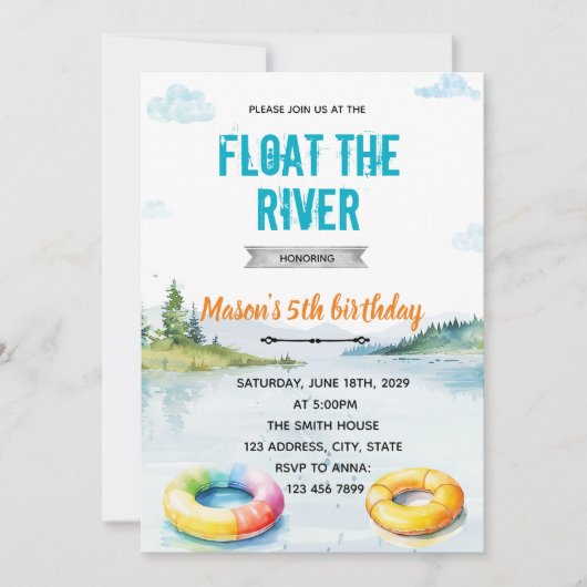 River float party invitation 招待状 (正面)