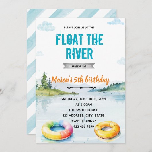 River float party invitation 招待状 (正面/裏面)