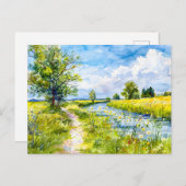 River Havelland Waterの色へのカントリーのパス ポストカード (正面/裏面)