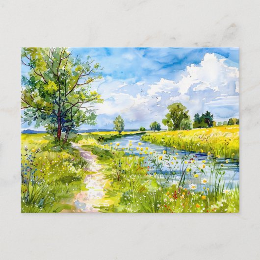 River Havelland Waterの色へのカントリーのパス ポストカード (正面)