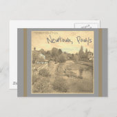 River Hfren Severn in Newtown, Powys Sepia ポストカード (正面/裏面)