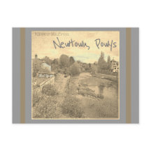 River Hfren Severn in Newtown, Powys Sepia