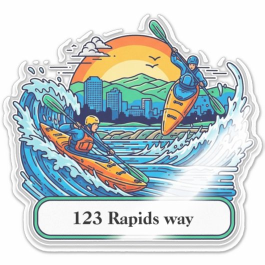 River Kayakers mailbox address sticker シール (正面)