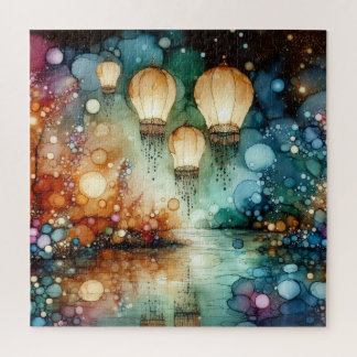 River Lanterns Alcohol Ink ジグソーパズル