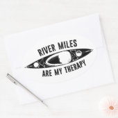 River Miles Are My Therapy Kayaking 楕円形シール (封筒)