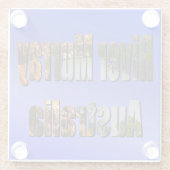 River Murray Australia写真ロゴ、 ガラスコースター (裏面)