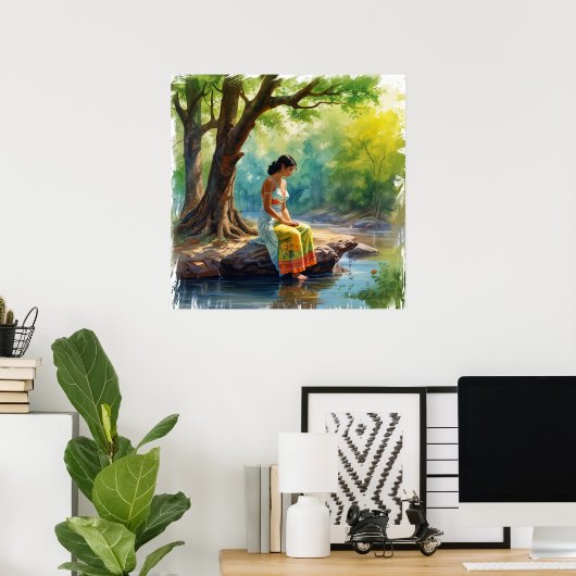 River of Thoughts Wall Art ポスター (ホームオフィス)