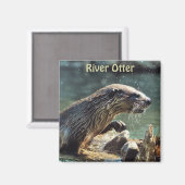 River Otter Animal-lover's Wildlife Photo マグネット (正面/裏面)