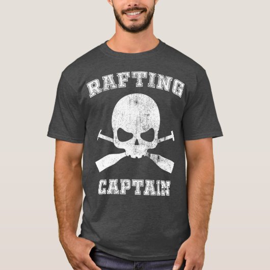 River Rafting Paddle Team Captain Whitewater Tシャツ (正面)