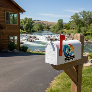 River surfer mailbox address sticker シール