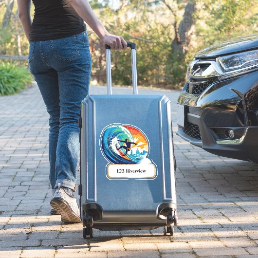 River surfer mailbox address sticker シール (スーツケースインサイチュ)