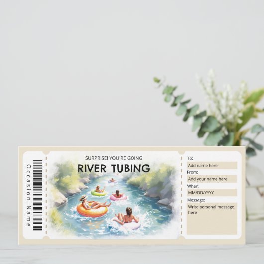River Tubing Gift Certificate 招待状 (スタンド正面)