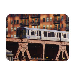 Riverbendのシカゴの列車 マグネット
