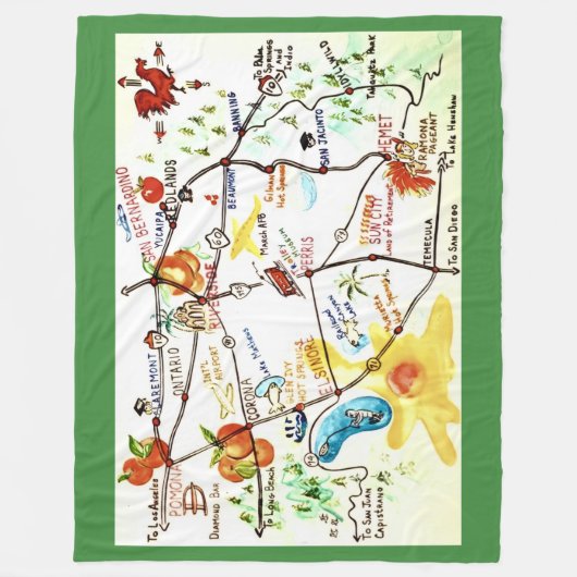 Riverside - California Throw フリースブランケット (正面)