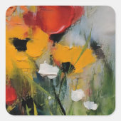 Riverside – Expressive Abstract Meadow スクエアシール (正面)