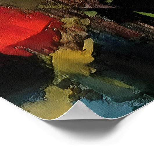 Riverside – Expressive Abstract Meadow ポスター (角)