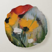 Riverside – Expressive Abstract Meadow ラウンドクッション (裏面)