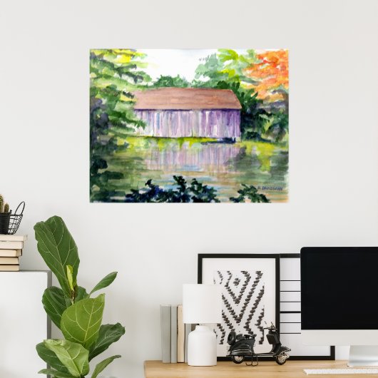 RIVERSIDE REFLECTIONS - ART - HARRIET DAVIDSOHN ポスター (ホームオフィス)