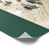 Riverside Walkway Poster  City Canal, Bridge View ポスター (角)