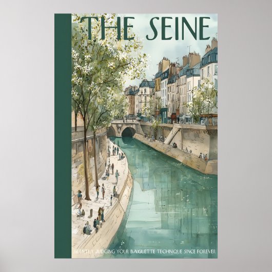 Riverside Walkway Poster  City Canal, Bridge View ポスター (正面)