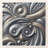 riveted metal curves  ガラスコースター (正面)