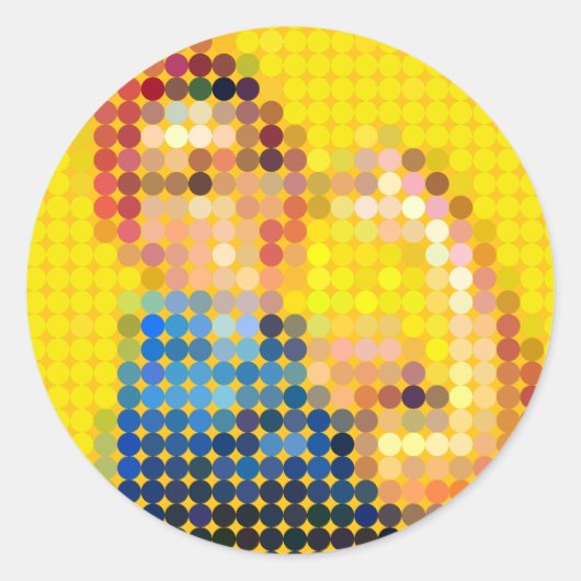 Riveterをロージーに「できるんだ！」pixeldot ラウンドシール (正面)