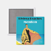 Rivieraのビーチ～メントン マグネット (正面/裏面)