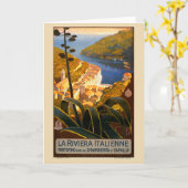 Rivieraイタリアン Europe Italy旅行ポスター カード (黄色い花)